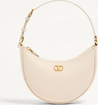 Valentino Garavani VLogo Signature Mini Hobo Bag In Grainy Calfskin Wo