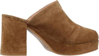 Yellow Schoenen, Dames, Bruin, 37 EU, Platform Heeled Mules