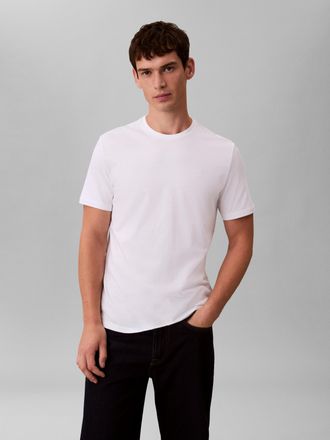 Calvin Klein Jeans T-Shirt CALVIN KLEIN JEANS CLASSIC MONOGRAM, Herren, Gr. XL, hellwei&szlig;, Single Jersey, Obermaterial: 100% Baumwolle, unifarben, regular fit normal, Run
