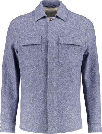 Eleventy Wool Blend Jacket - Heren - Zomerjassen - Blauw - L - Wol - Jassen