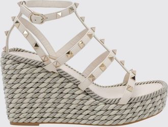 Valentino Garavani Sandali con zeppa Rockstud in pelle con borchie