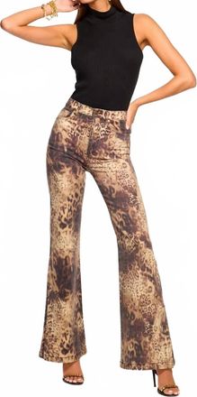 Ramy Brook Printed Tyra High Waisted Flare Jean In Leopard Denim