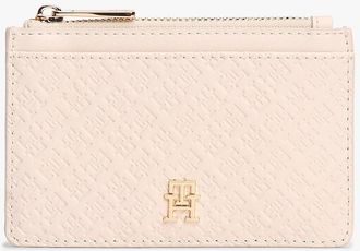 Tommy Hilfiger Womens Allover Monogram Card Holder - White