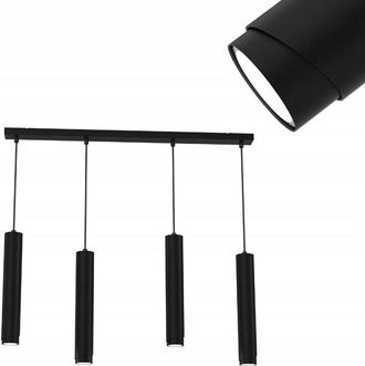 OEM L&aacute;mpara Colgante Regleta Tubo 4x Gu10 Negro Mate Bisel