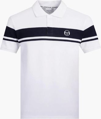 Sergio Tacchini Mens Sergio Tacchini Young Line Polo Shirt White/Maritime Blue - Size: 40