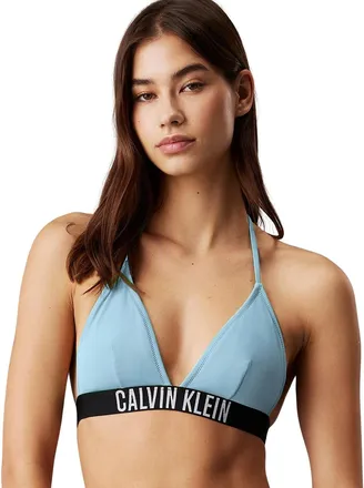 Calvin Klein Womens Triangle Bikini Top with Removable Padding, Blue (Skim Blue), S