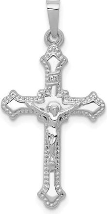Diamond2Deal 14k White Gold Polished INRI Crucifix Pendant