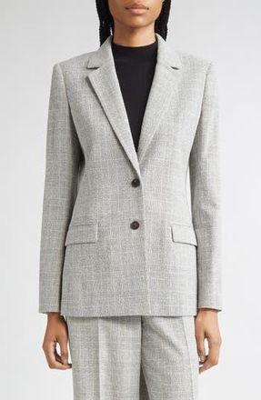 Lafayette 148 New York Glen Plaid Boucl&eacute; Knit Blazer in Black Multi at Nordstrom Rack, Size 0