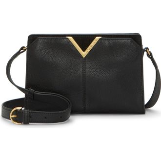 Vince Camuto Tasha Leather Crossbody Bag in Black at Nordstrom