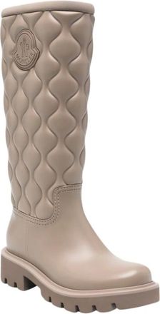 Moncler Kickstream High Rain Boots - female - Moncler - High Boots - Beige - 3 UK - Shoes