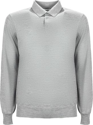 KANGRA Lange Mouwen Wol Polo - Heren - Polos - Grijs - 3XL - Wol - Tops