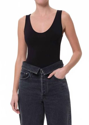 A Gold E Tora Tank Bodysuit In Black