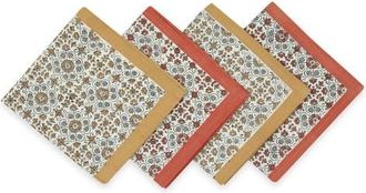 Sustainable Threads Streamline Hand Block Printed Napkins - Set of 4 in Lily Sienna at Nordstrom