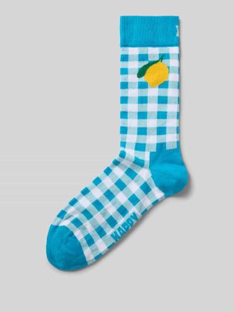 Happy Socks Socken mit Label-Print in Hellblau, Gr&ouml;&szlig;e 41-46