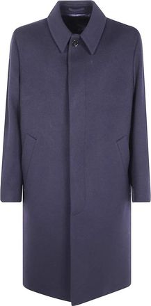 Lardini Enkelrijige jas van zuiver scheerwol - Heren - Mantel - Blauw - 2XL - Wol - Jassen