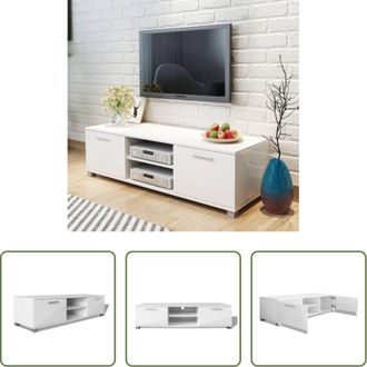 vidaXL Mobiletto TV - Mobile Porta TV Bianco Lucido 120x40,5x35 cm