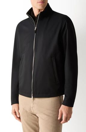 Ermenegildo Zegna Stand Collar Jacket in Black at Nordstrom, Size 52