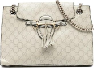 Gucci Pre-owned Shoulder Bags, female, Gray, Size: ONE SIZE Pre-owned Chain Shoulder Bag