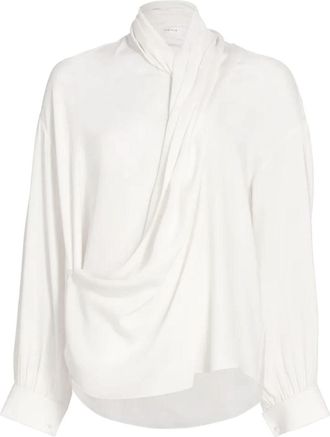 The Row Darnelle draped silk blouse - White
