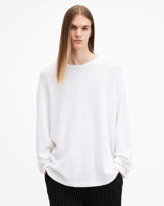 AllSaints Cotton Sears Long Sleeve Oversized T-Shirt, Size: XXL