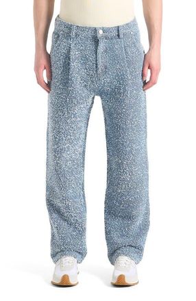 Mani&egrave;re De Voir Arnault Boucle Pleated Jeans in Blue at Nordstrom, Size 30