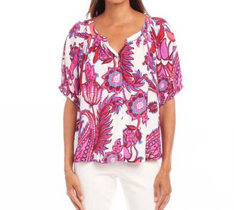 Karen Kane Peasant Top 2 In Red Print