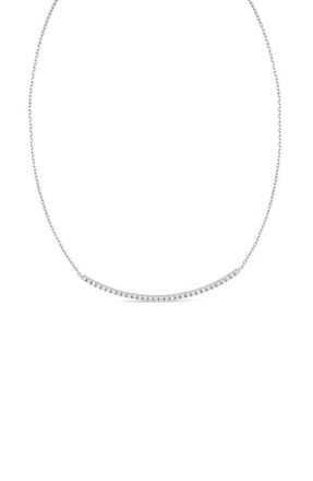 Bony Levy 18K Gold Audrey Diamond Curve Bar Necklace in 18K White Gold at Nordstrom, Size 18