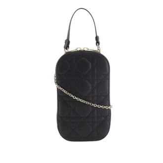 Dior Pre-owned Mini Bags, female, Black, Size: ONE SIZE Pre-owned Quilted Lambskin Satchel