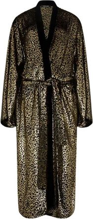 Roberto Cavalli Fil Coup&eacute; Luipaardprint Jas - Dames - Jas met riem - Zwart - S - Jassen