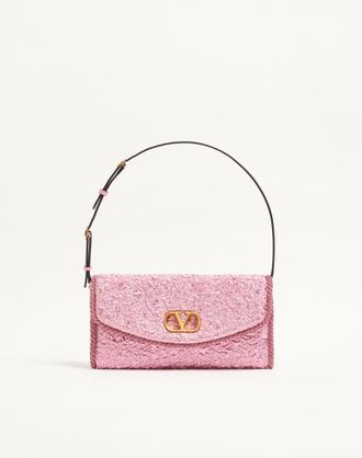 Valentino Garavani Borsa Piccola A Spalla Valentino Garavani DeVain In Tessuto Jacquard Cloqu&eacute; Donna ROSA UNI