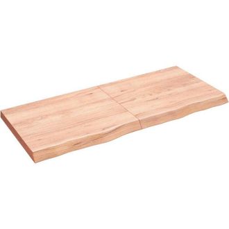 vidaXL Vidaxl - Estante Pared Madera Roble Tratada Marr&oacute;n Claro 140x60x(2-6) Cm