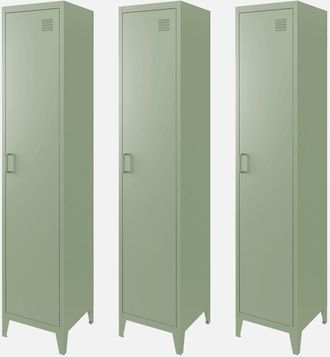 Sweeek Armario Dormitorio Industrial Con 4 Almacenamientos, Set De 3