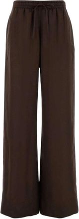 Stella McCartney Star Silk Jacquard Broek - Dames - Wijde Broeken - Bruin - S - Broeken
