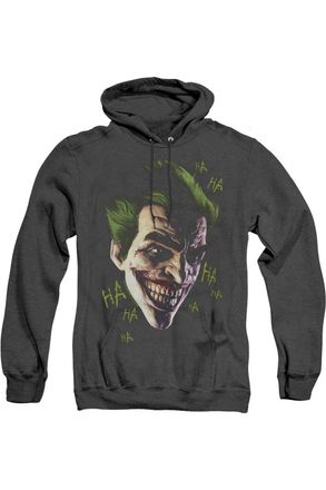 Gildan Batman Arkham Origins Joker Grim Adult Heather Hoodie / Hooded Sweatshirt