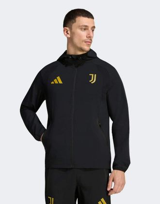 adidas Juventus Turin tiro travel giacca a vento nera-Nero