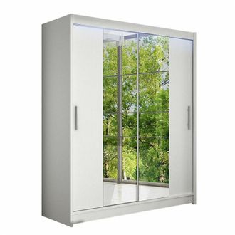 Mirjan24 Mobilier1 - Armario Closico 132, Blanco, 200x150x58cm, Puertas De Armario: Correderas, N&uacute;mero De Estantes: 0, Led