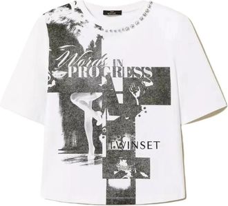 Twinset Witte T-shirts en Polos Collectie - Dames - T-shirts - Wit - XS - Tops