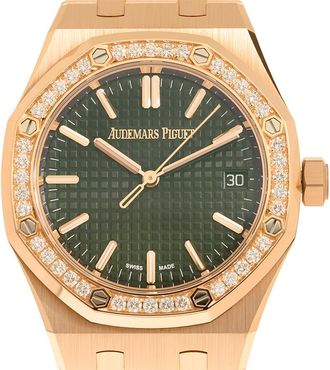 Audemars Piguet Royal Oak Automatic Diamond Green Dial Ladies Watch 15551OR.ZZ.1356OR.06