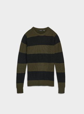 Le 31 Mens Club-stripe rib-knit sweater