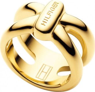 Tommy Hilfiger Womens 2700326C Ladies Ring - Gold Stainless Steel - Size N