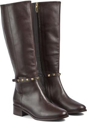 L.k. Bennett Stevie Stud Detail Knee High Boot in Brown at Nordstrom Rack, Size 5Us / 35Eu