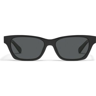 Quay In the City 55mm Polarized Square Sunglasses in Black/Smoke Polarized at Nordstrom