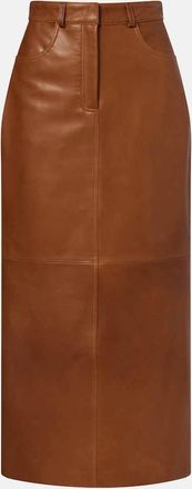 Nour Hammour Ghalia leather pencil skirt