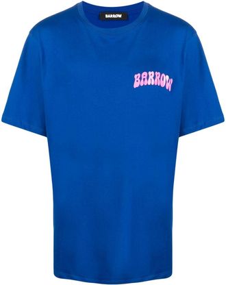 Barrow logo-print cotton T-shirt - men - Cotton - S - Blue