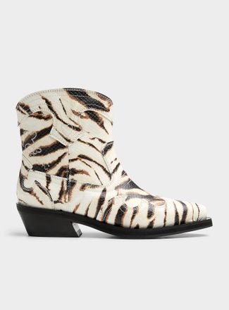 Ganni Womens Zebra cowboy boots Women
