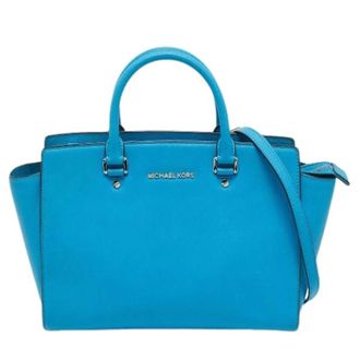 Michael Kors Pre-owned Leather Handbag - Dames - Pre-owned - Blauw - Maat: ONE Size Leer