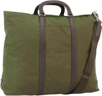 Prada Pre-owned Tote Bags, female, Green, Size: ONE SIZE Pre-owned Vintage Nylon Tote Bag