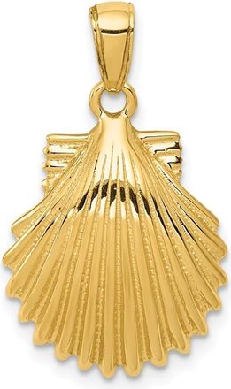 Diamond2Deal 14k Yellow Gold Scallop Shell Pendant