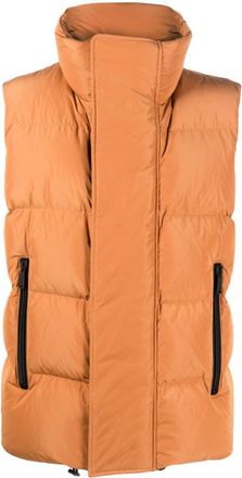 Dsquared2 funnel-neck padded gilet - men - Polyester/Cotton/Duck Feathers/Polyamide - 46 - Orange