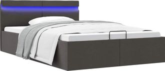 vidaXL Vidaxl - Cama Canap&eacute; Hidr&aacute;ulica De Almacenaje Sin Colch&oacute;n Gris 140x200cm